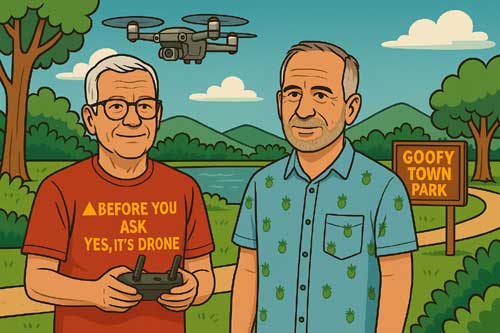 Scott and Joe in Goofy Town Park