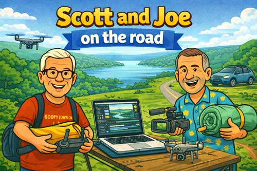 Scott and Joe on the road.